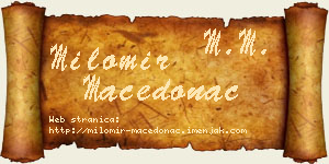 Milomir Macedonac vizit kartica